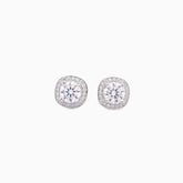 Heidee Round Cut Square Halo Stud Earrings