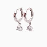 Vicki Round Cut 3-Claw Dangling Earrings