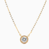Naty Round Cut Round Halo Necklace