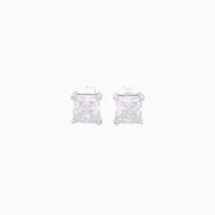 Via Princess Cut Classic Stud Earrings