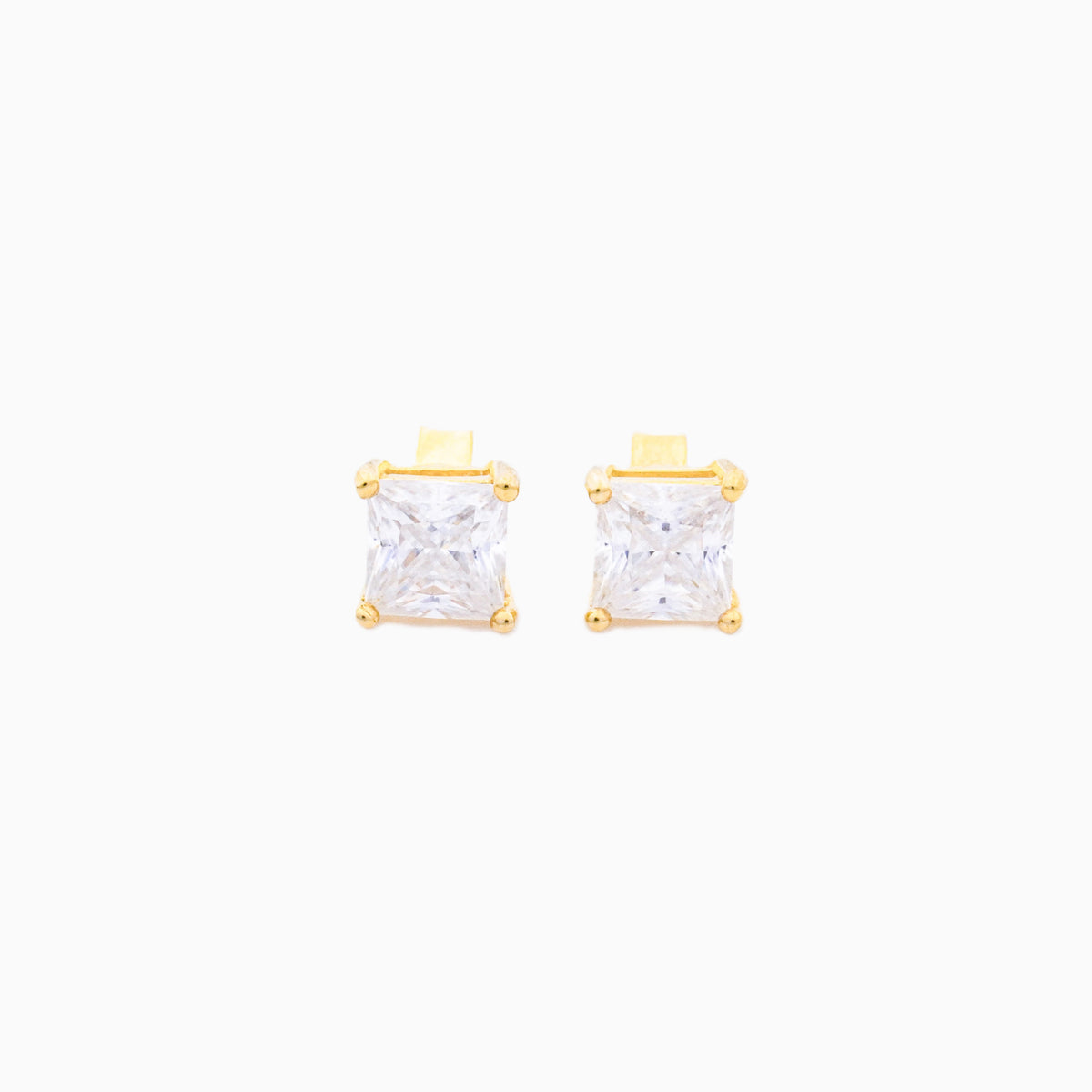 Via Princess Cut Classic Stud Earrings