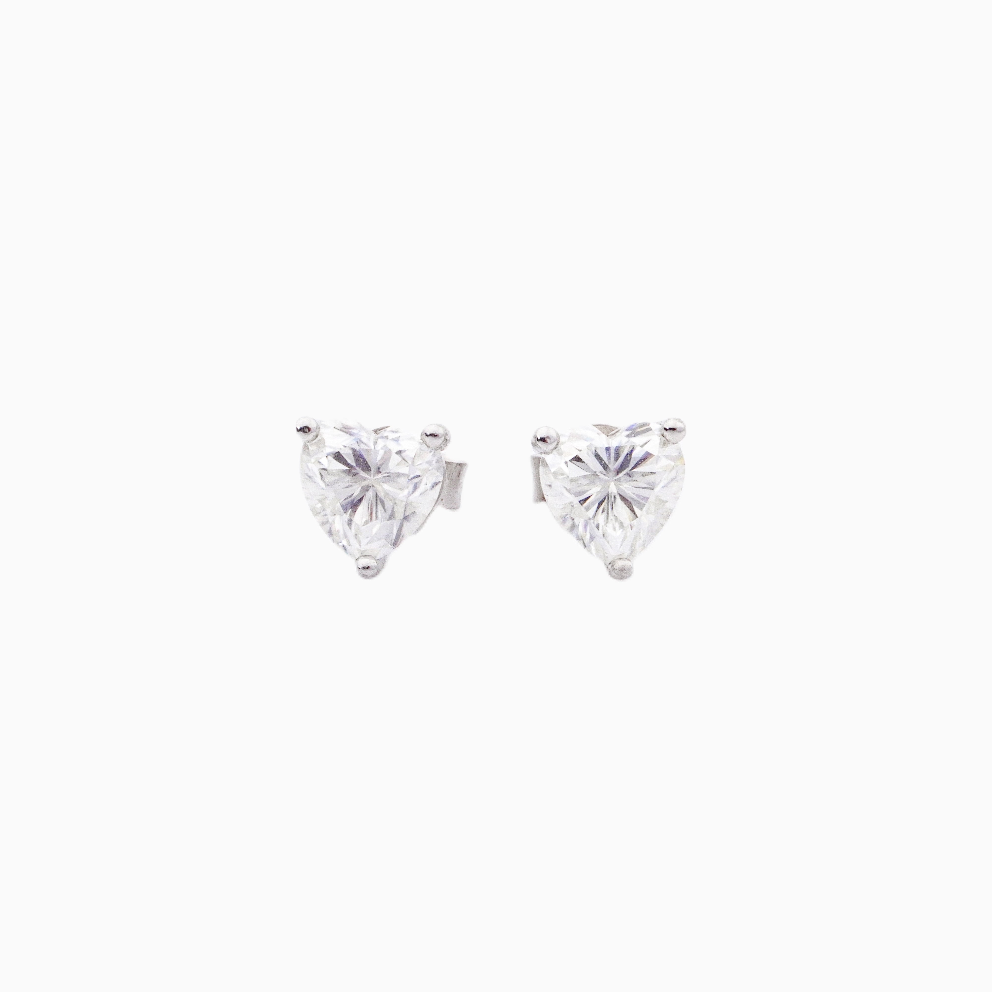 Vivian Heart Cut Classic Stud Earrings (On-Hand)