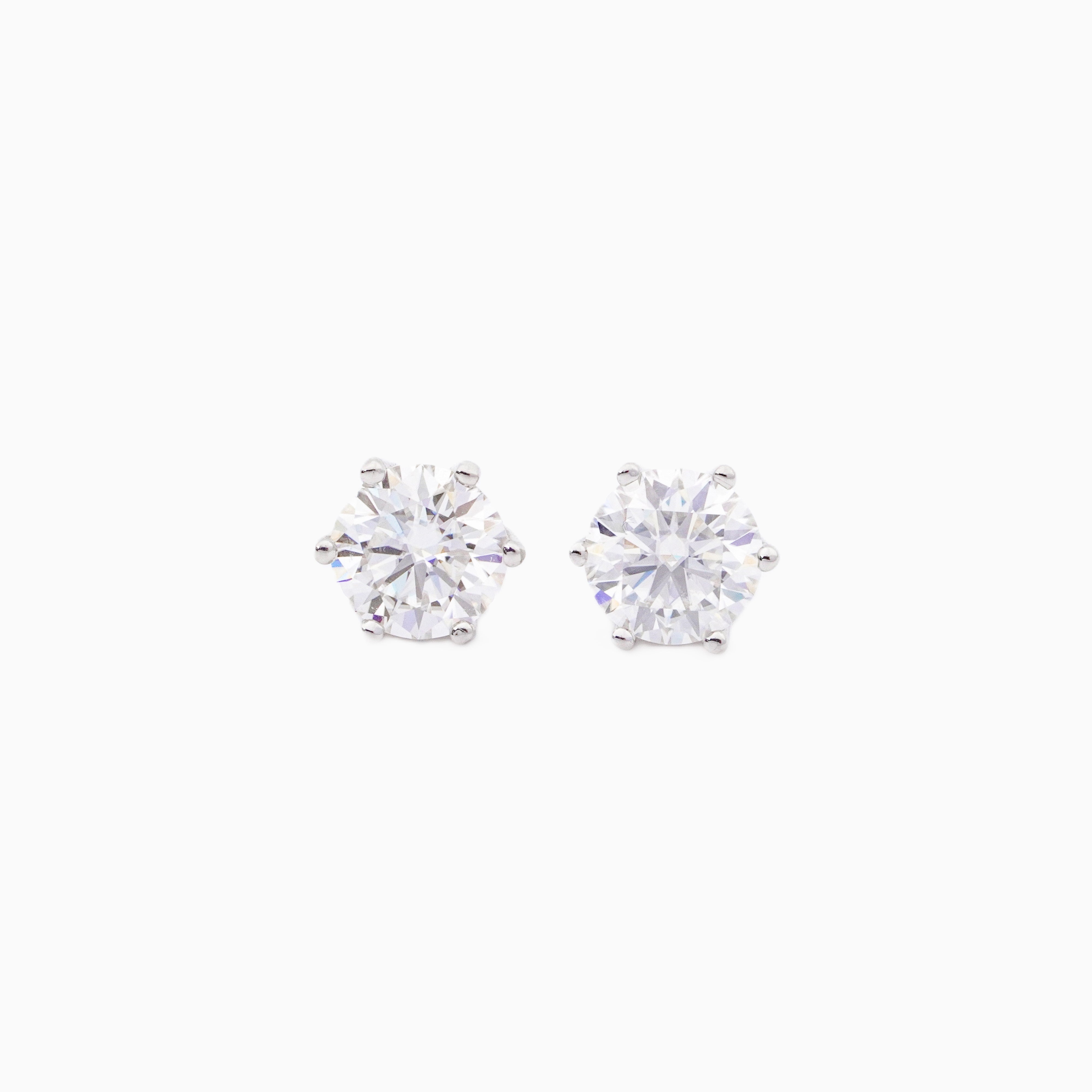 Victoria Round Cut Classic Stud Earrings (On-Hand)