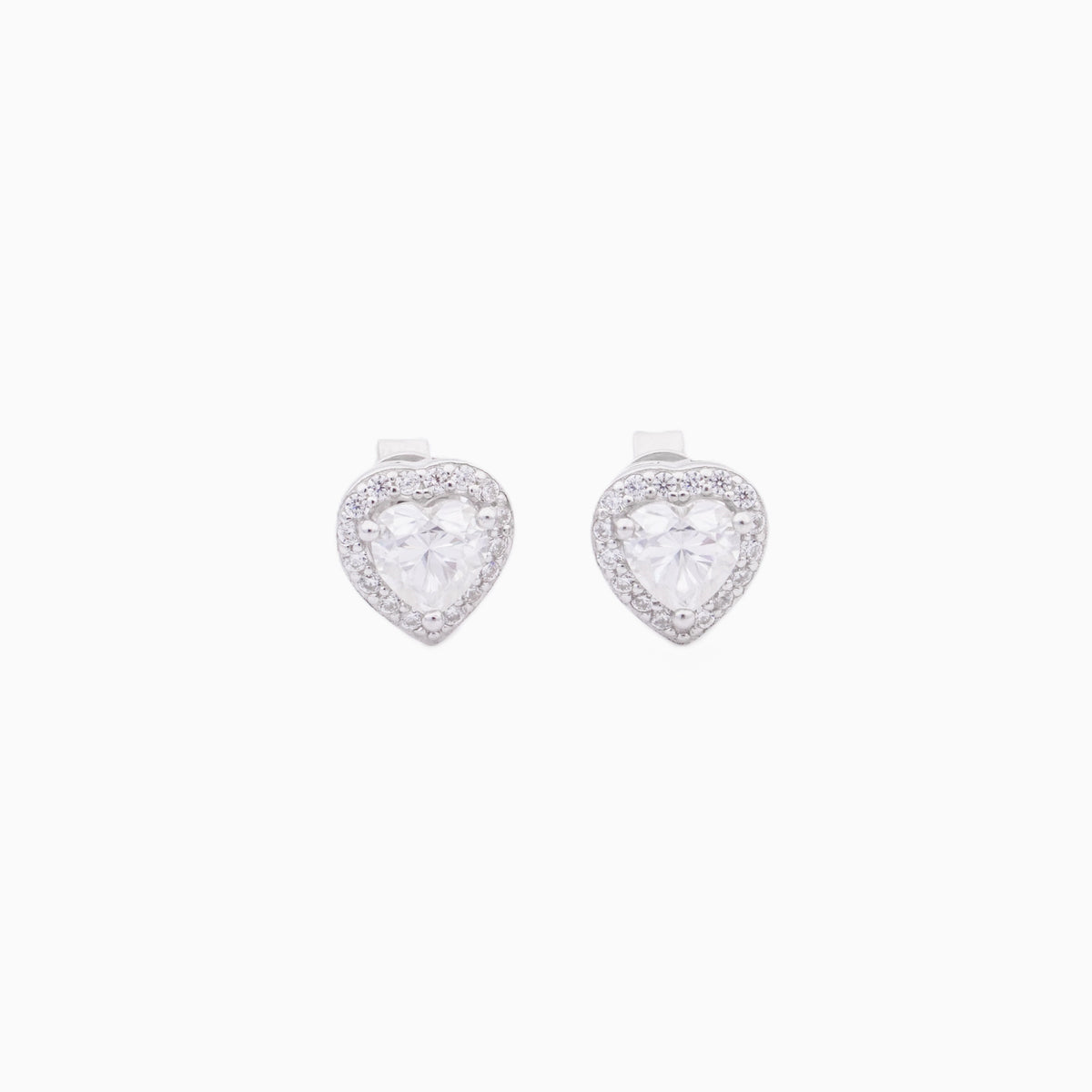 Tres Chic in Heart Petite Halo Earrings