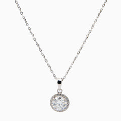 Naty Round Cut Round Halo Necklace (On-Hand)