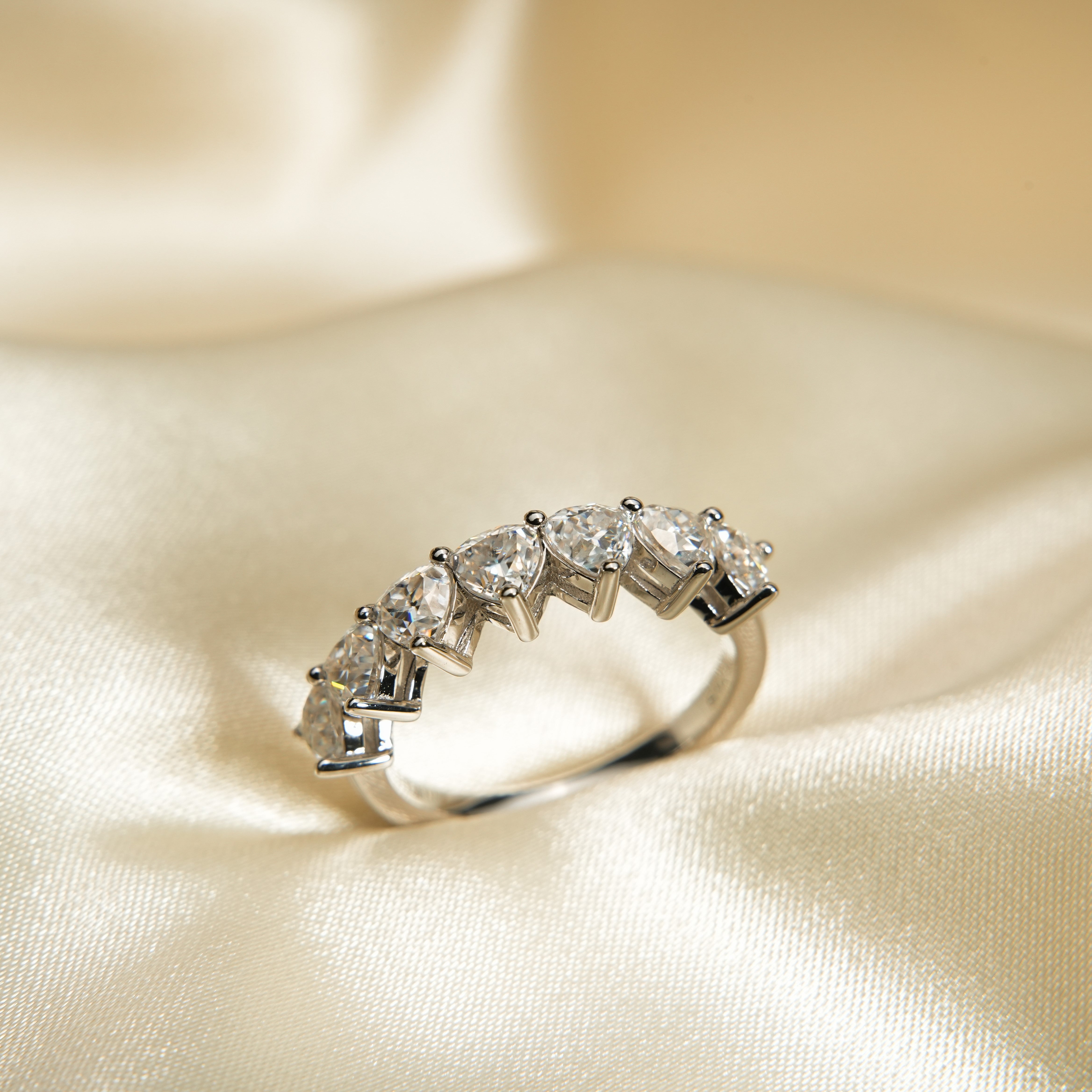 Trielle Trillion Cut Half Eternity Ring