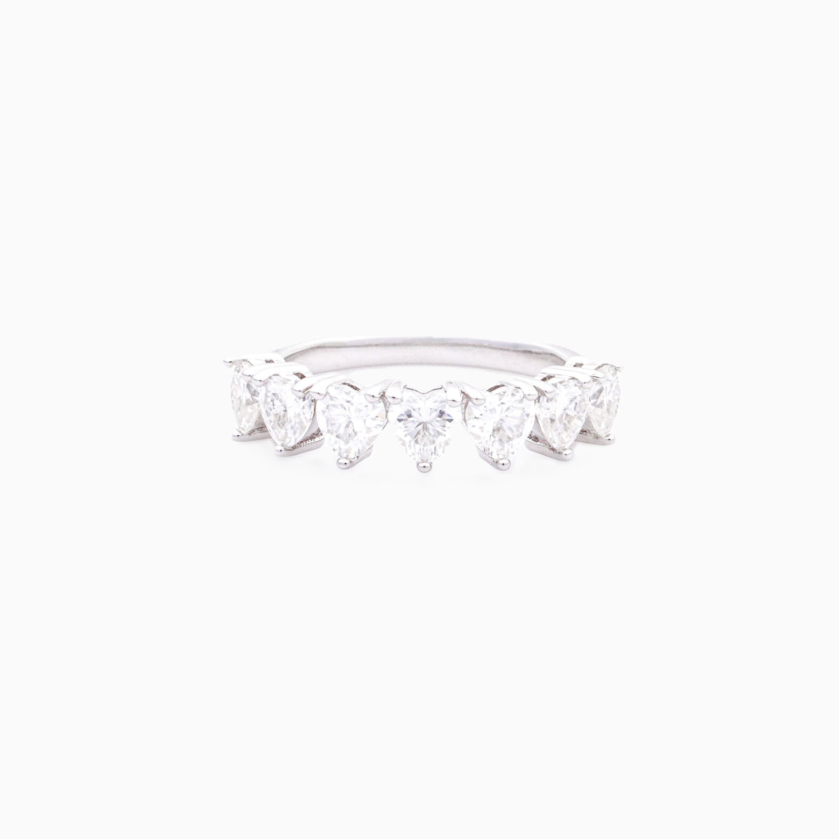 Vivian Heart Cut Half Eternity Ring